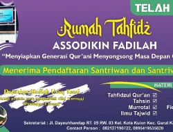 Siapkan Generasi Qur’ani, Rumah Tahfidz Assodikin Fadilah Buka Pendaftaran Santriwan-Santriwati Baru